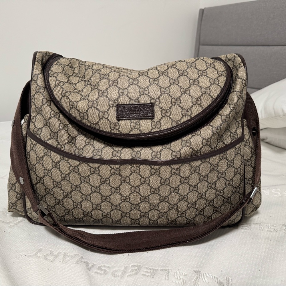 Pre Loved Gucci GG diaper bag!